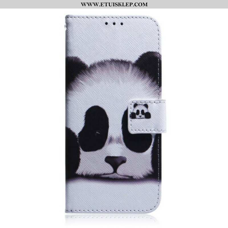 Skórzany Futerał do iPhone 13 Mini Twarz Pandy